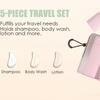 5Pcs/Set PE Cosmetics Bottle Travel Suit Shampoo Bath Gel Empty Bottle Lotion Bottle Face Cream Bottle