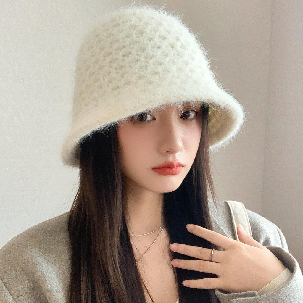 Autumn and Winter New Plush Bucket Hat Women Cold Warm Simple Basin Hat