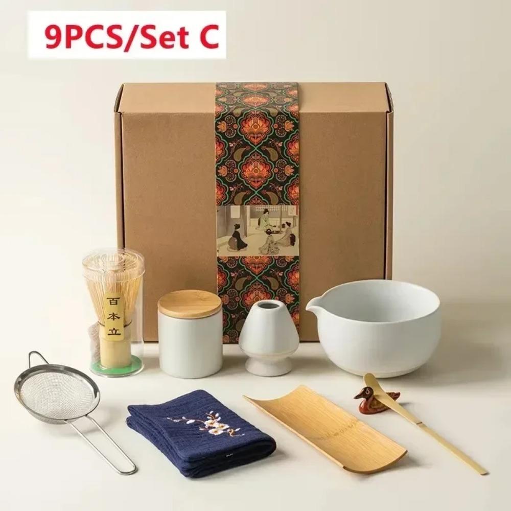 4Pcs 7 Pcs/set Japanese Matcha Blender Set Bamboo Whisk Matcha Brush Teaspoon Kiln Tea Set Beverage Shop Tea-Making Tools