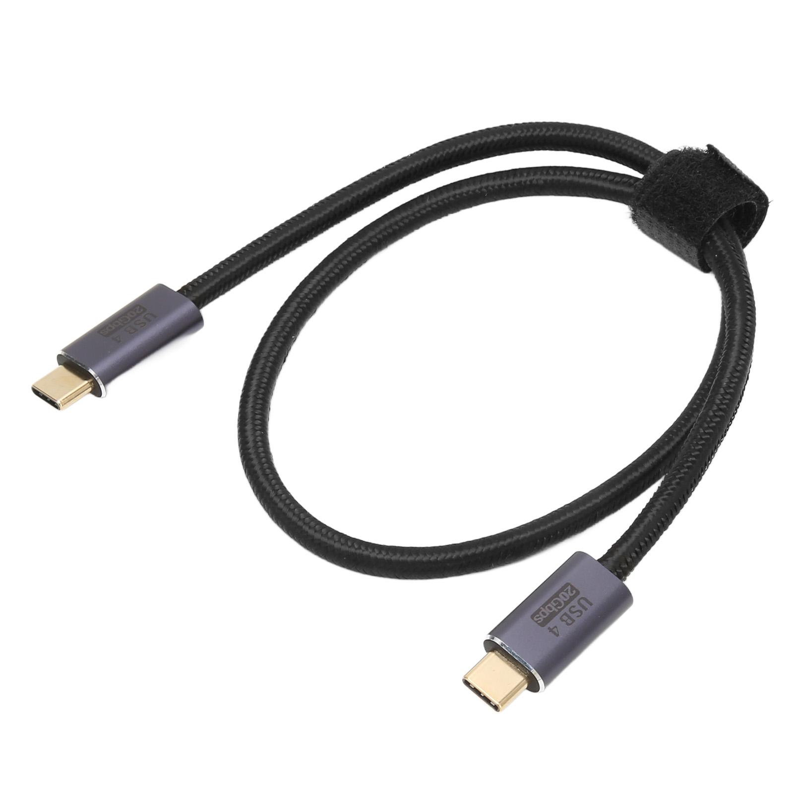 

Многофункциональный кабель USB 4.0 20 Гбит/с Высокоскоростная передача HD 8K 60 Гц Поддержка PD100W Type C к 50cm / 19.7in