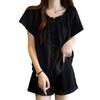 Women's Plus Size Short Sleeve Button T-Shirt - Loose Fit Summer Top
