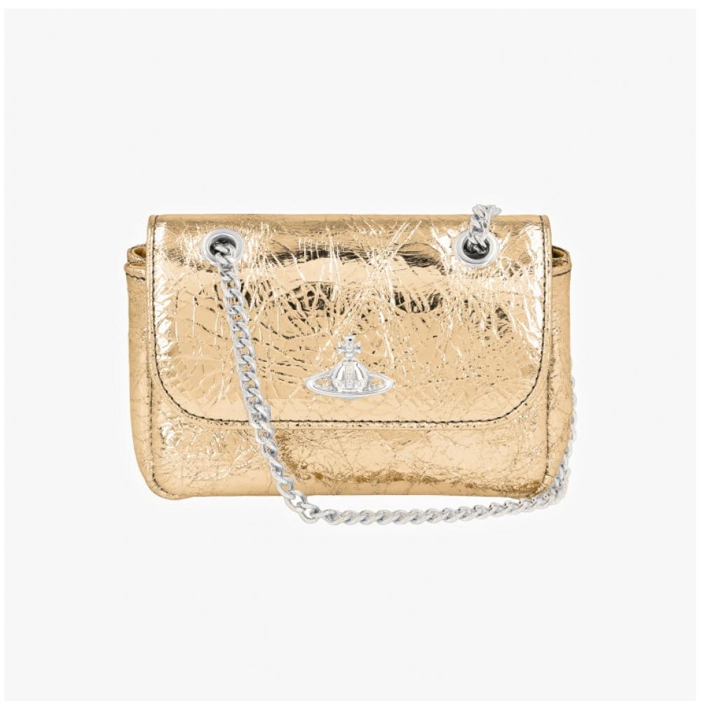 Vivienne Westwood Metallisk Rynkad Liten Handledskedja Axelremsväska 5c01000bw L00a7 R401