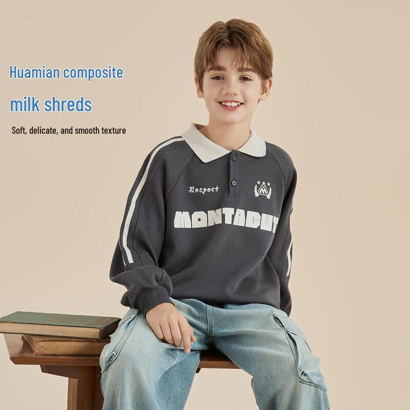 Montagut Boys  Striped Long-Sleeve Polo Shirt 160