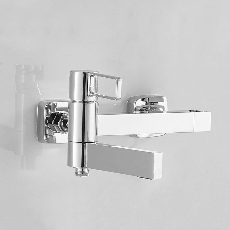 

Black/Chrome Brass Bathtub Shower Faucet Set Handheld Wall Mounted Shower Faucet Hollow Handle Hot and cold Mixer Tap Waterfall