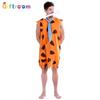 Halloween Yellow Spotted Adult Male Savage Cosplay Costume for Performances