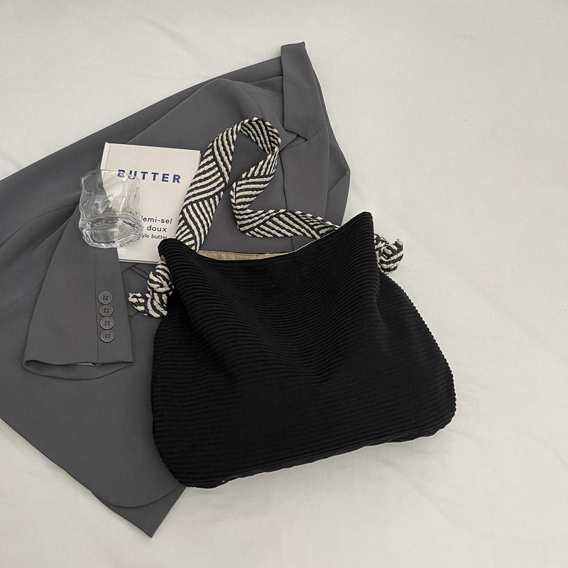 Women's Bag Lightweight Corduroy Shoulder Bag Large Capacity Tote Bag Student Class Crossbody Bag