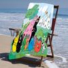 proof beach towel with a Barbapapa pattern - soft,absorbent,quick-drying,machine washable - perfect for swimming,camping,bathing