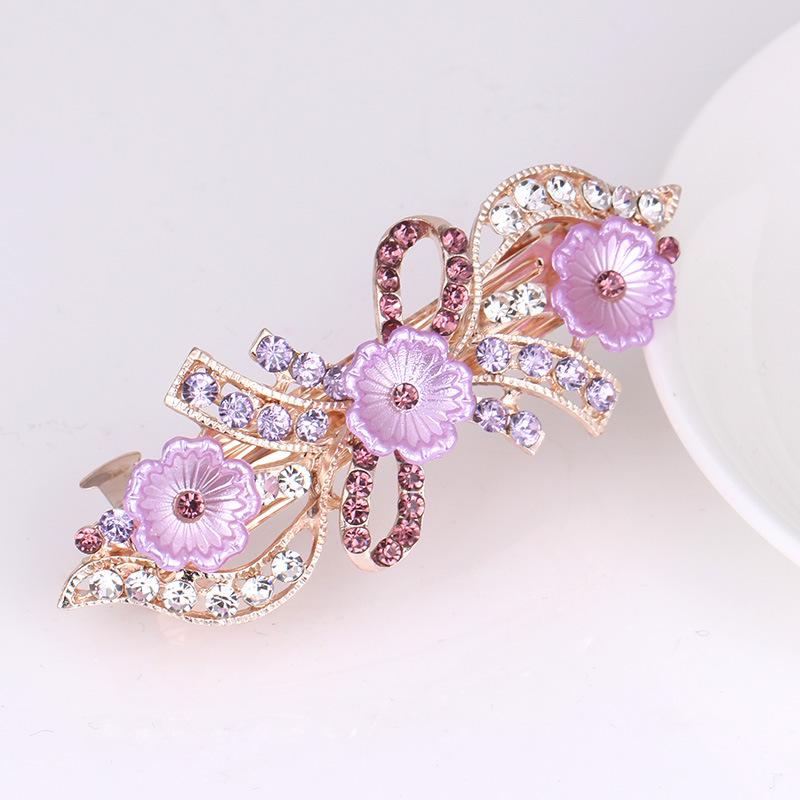 Colorful Pearl & Rhinestone Flower Bow Hair Clip