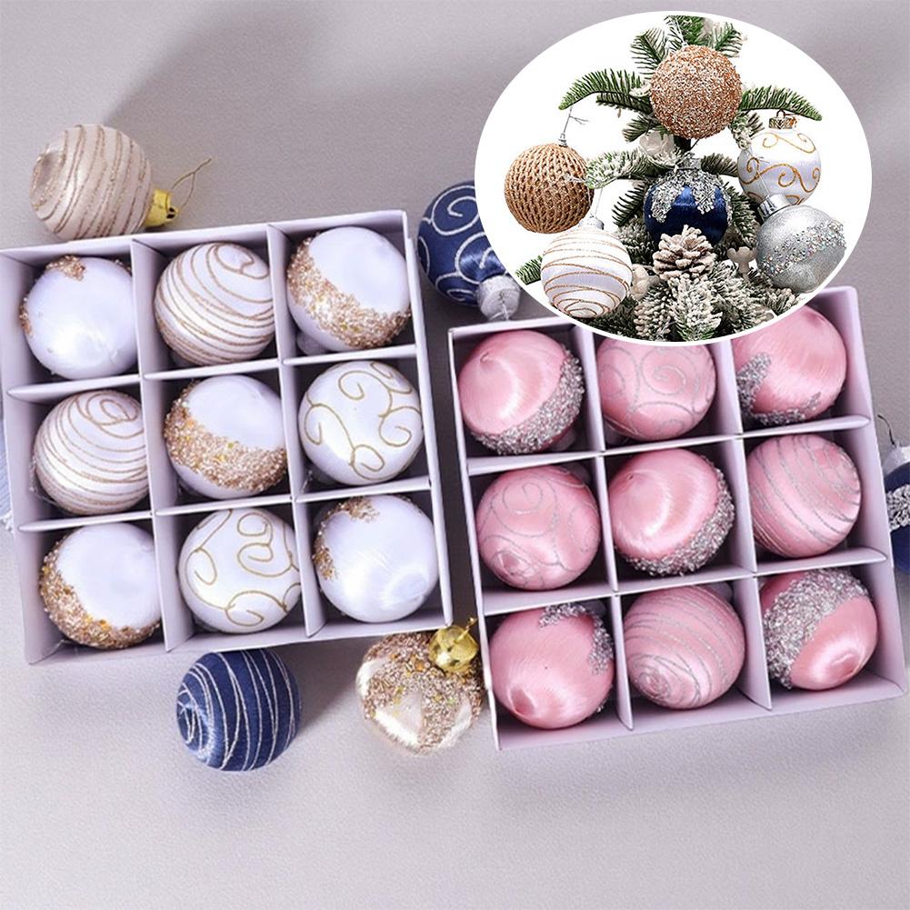 Christmas Tree Ornaments Satin Christmas Ball Ornaments Luxury For Xmas Holiday Party Indoor Decorations - 8cm 3.15inch Pac M4O6