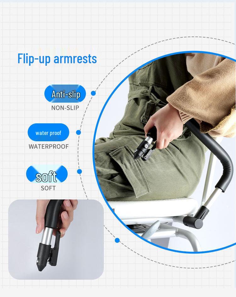 Adjustable Non-Slip Shower Chair with Armrests for Elderly, Disabled, and Pregnant Users