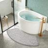Super Absorbent Arc-Shaped Bath Mat Coral Velvet Bathroom Rug Floor Mat Quick Drying Machine Washable Home Hotel Bathroom Decor