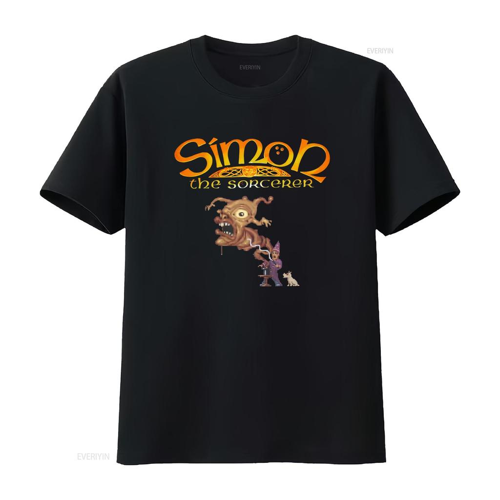 Simon the Sorcerer Retro Video Game Amiga C64 T Shirt Nostalgic Gaming Design vintage Washed Unisex Stretched Soft Comfortable
