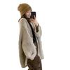 Autumn and Winter Loose Knitted Cardigan Women's Sweater Coat Fashion Elegant Simple Medium and Long Thickened Outer Jackets Casual Pockets Clothing