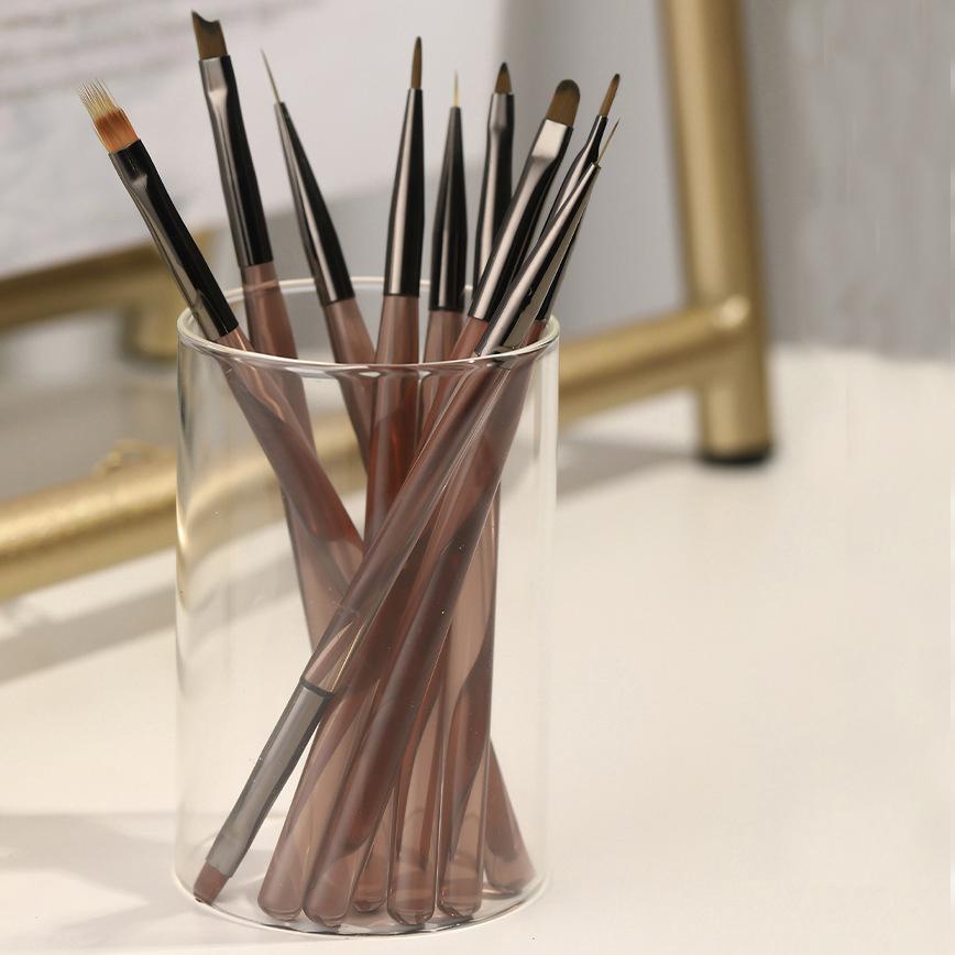 9Pcs Nail Brush Liner Painting Pen Manicure Acrylic Drawing Brush for Nail Art Design UV Gel Nails Tip Display DIY Tool