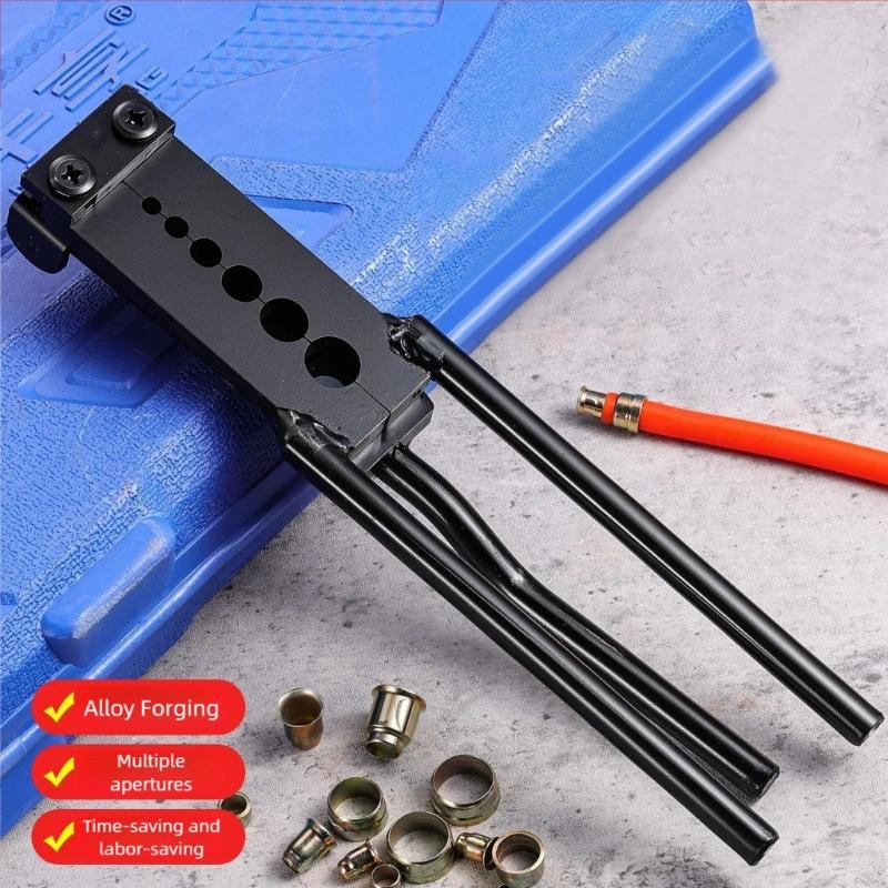 Multiple Size Brake Line Crimping Tool With Ergonomic Handle For Secure Tubing Connection Precise Riveting Installation
