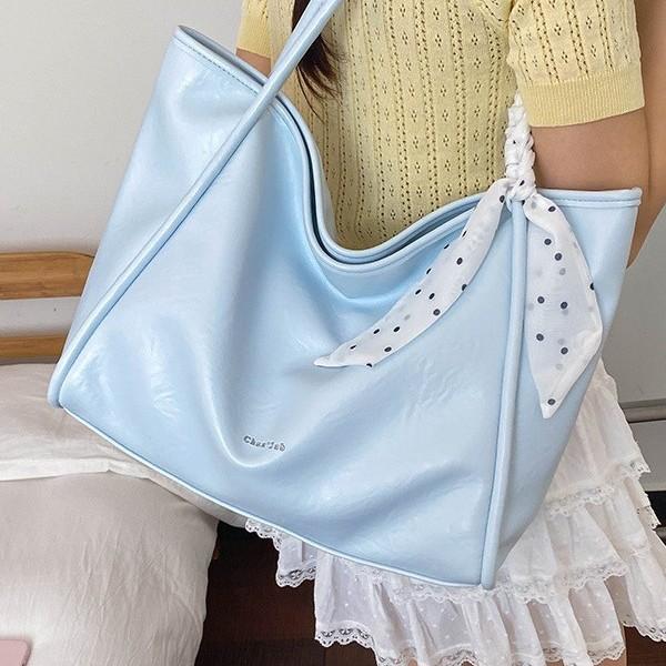 The New Korean Version Of The Large-Capacity Tote Bag, Women'S Trendy Fashion And Simple Shoulder Bag, Commuter Solid Color Handbag.