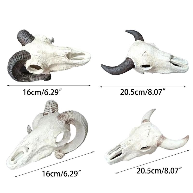 Delicate Skull Hallowed Cave Terrarium Hideouts Goat Head Shape Aquarium Decors