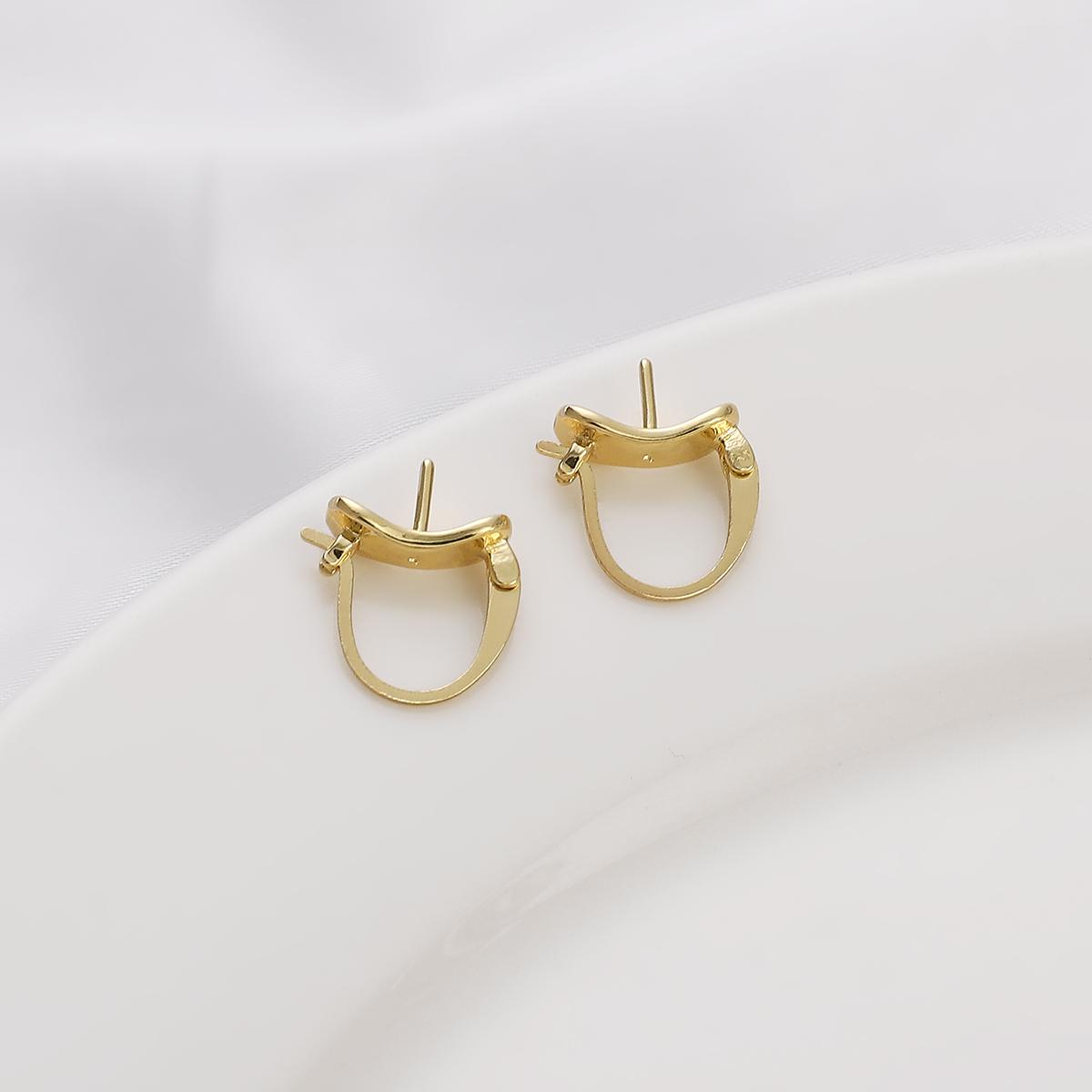 

1 пара латунных серег с застежкой, серьги с крючками для модных женщин и девочек, изготовление сережек 13mm 2pcs/bag