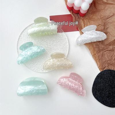 Luxury Acrylic Marble Wave Hair Claw Clip - Elegant Updo Accessory