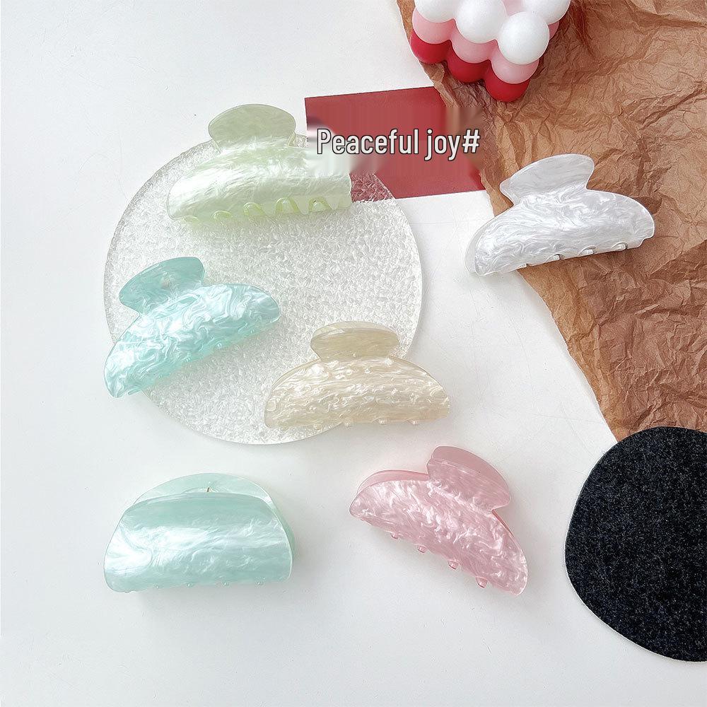 Luxury Acrylic Marble Wave Hair Claw Clip - Elegant Updo Accessory