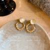 Silver needle pearl earrings retro niche stud earrings femininity earrings