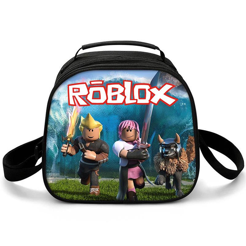 Lunch Bag Primary School Picnic Bag Round Ice Pack Rob Ross Printed Shoulder Portable Cartoon Meal Bag