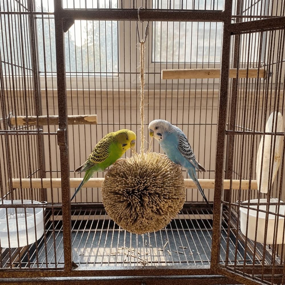 Natural Grass Parrot Hanging Grass Ball Chew-able Bite Resistant Bird Foraging Ball Shreddable Bird Chewing Parakeet