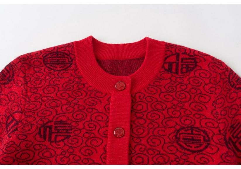 Women's Thick Wool Sweater for Middle-Aged & Elderly - Half-Zip Autumn/Winter Cardigan