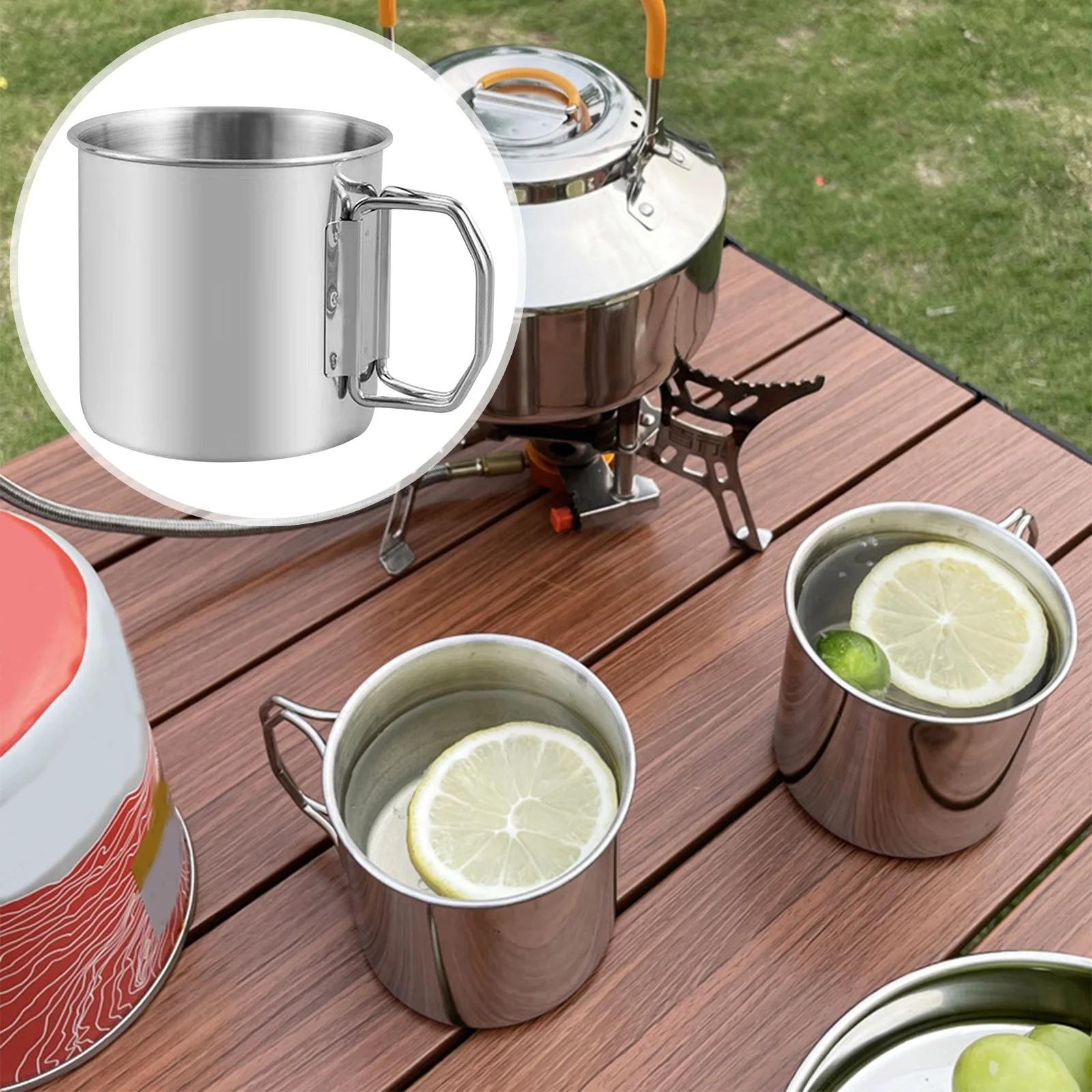 

Camping Mug With Handle Folding Big Stainless Steel Cup Backpacking Gear For Hiking Hunting Fishing And . One Size