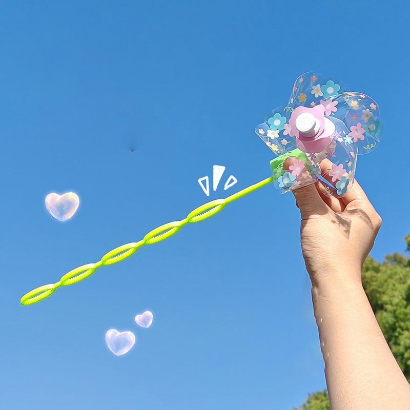 1 Stück Blume Windmühle Seifenblasenstab Handheld Seifenblasenmaschine Blasen Blasspielzeug Niedlich Kreativität Party Dekoration Kinderspielzeug Geschenk