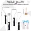 Pcs Fiberglass Roller Set and 1 Pcs Detail Brush with 1 Pair Gloves Fiberglass Bubble Paddle Tool, Mold Paint Roller Kit
