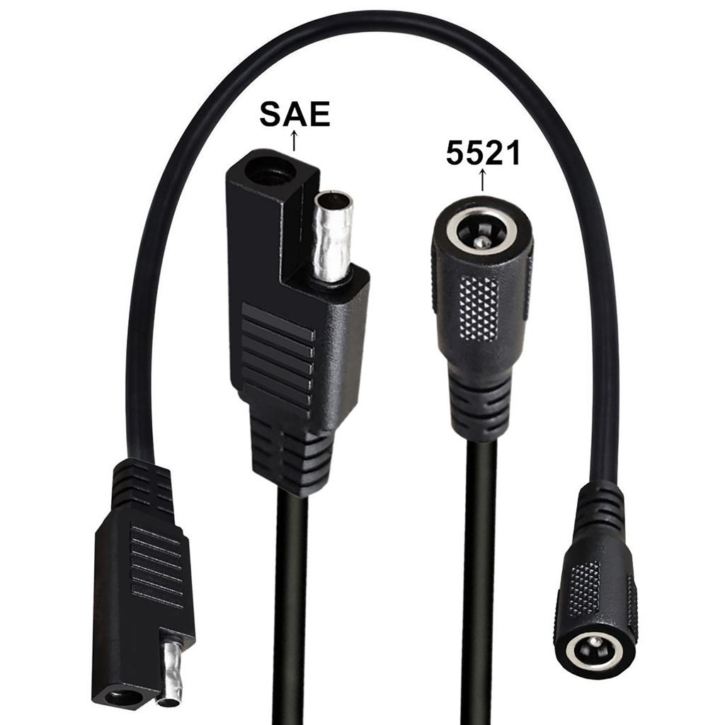 Universal SAE Plug To DC5.5x2.1 Female Adapter Cable Converter Cable Power Supply Cord for Solar Battery Panel Car