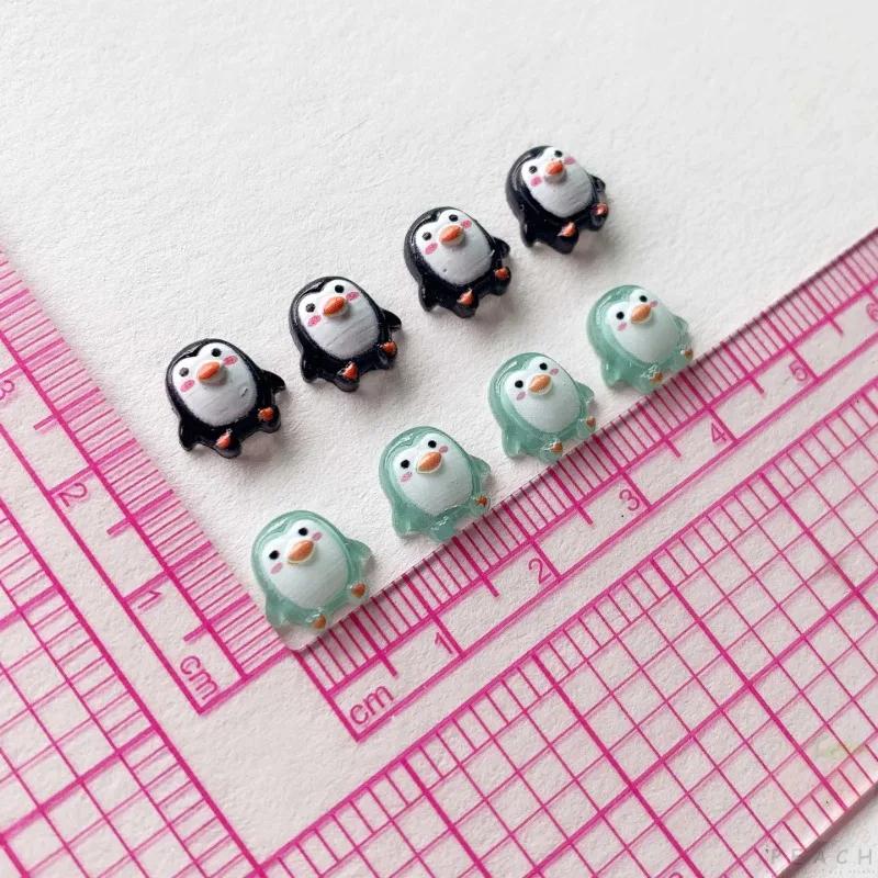100pcs Cute 9mm Resin Mini Penguin Series Flat Back Stone Figurines DIY Wedding Scrapbook Accessories
