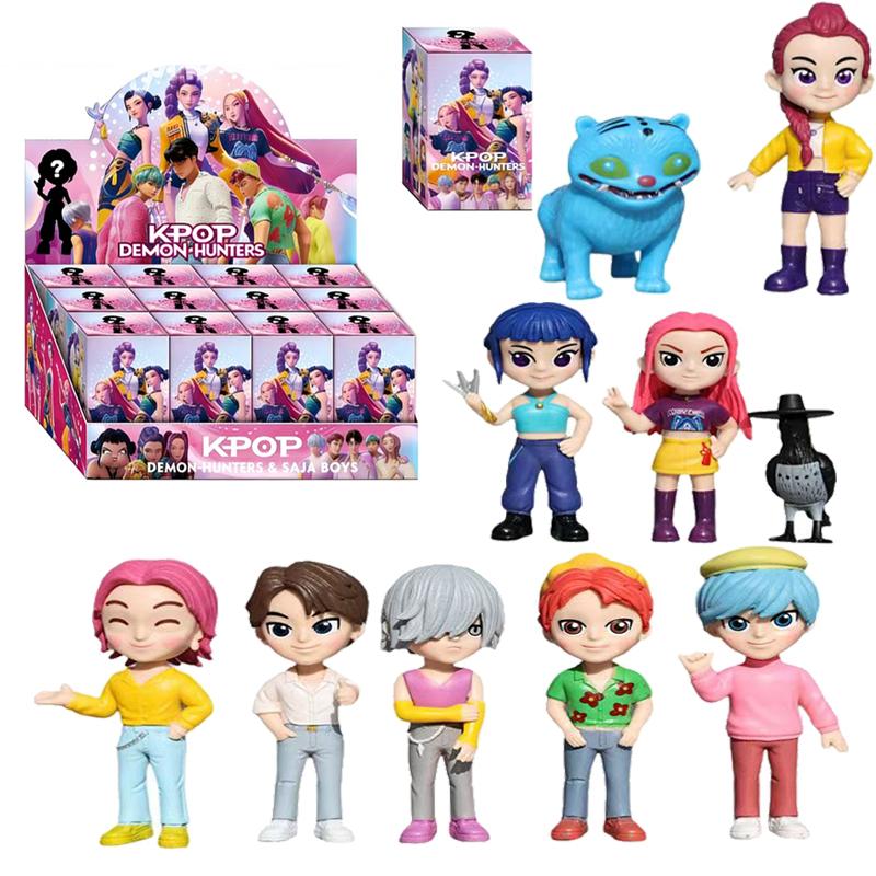 2026 Hot Anime KPop Devil Hunter Doll Vinyl Toy Rumi Mira Zoi Character Vinyl Mask Blind Box Ornament Toy Birthday Gift 5D Eyes