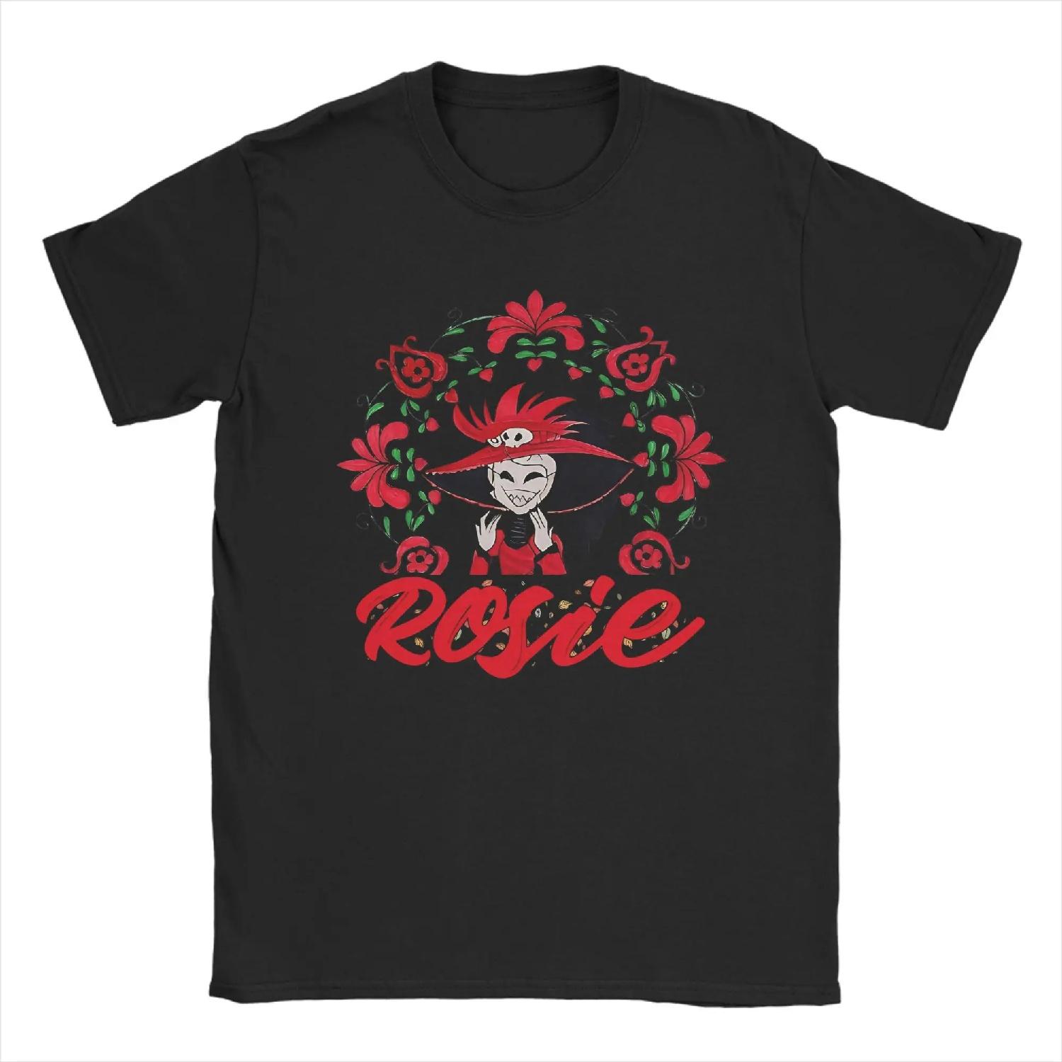 

Couple T-Shirt Cute Hazbined Anime Hoteledl Rosie With Beautiful Red Flowers Frame Cotton T Shirts for Men Short Sleeve Clothes XXXXXL різнокольоровий