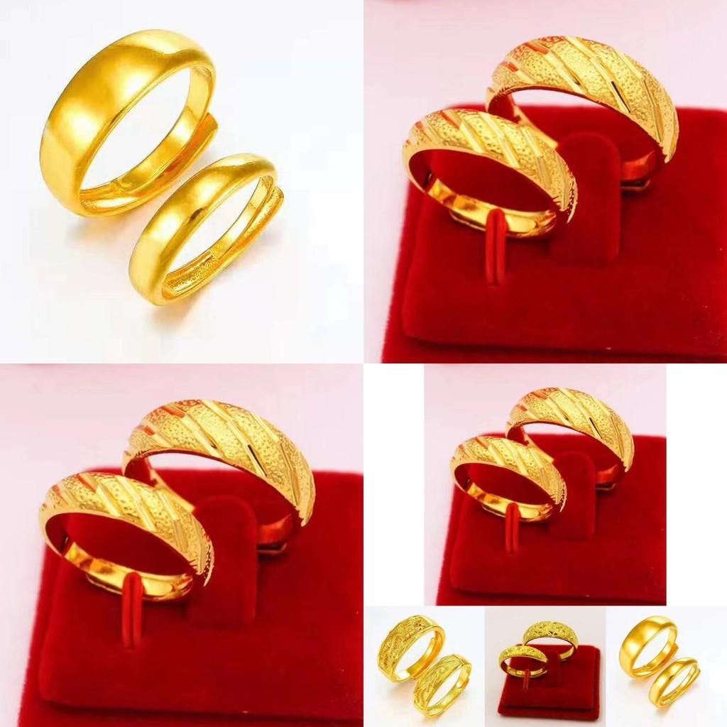 Chic Gold Plated Copper Couple's Rings Featuring Meteor Shower Design For Modern Style