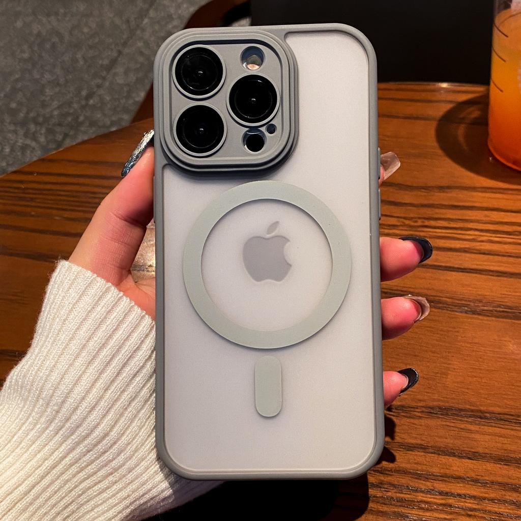Luxury Matte Clear Armor Shockproof Case For iPhone 16 15 14 Plus 13 12 11 Pro Max For Magsafe Wireless Charge Magnetic Cover
