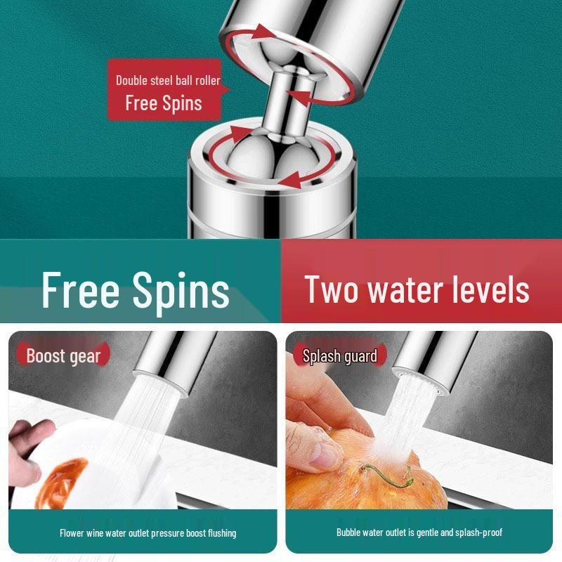 Universal Anti-Splash Rotatable Faucet Extender & Kitchen Aerator