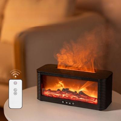 Cozy Atmosphere Flame Diffuser Remote Control Flame Aroma Diffuser Realistic Flame Effect 7 Soothing Light Modes