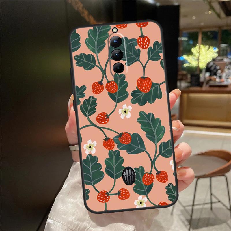 Cute Strawberry Case For ZTE Nubia Red Magic 11 10 9 8 9S 8S 10S Pro Plus 6 7 6S 7S For RedMagic 10 Air Cover