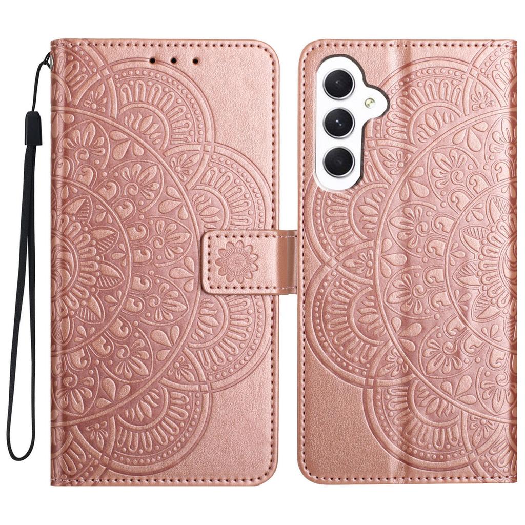 For Samsung Galaxy A16 5G/A16 4G Leather Case with Card Slots Mandala Pattern Phone Cover Stand