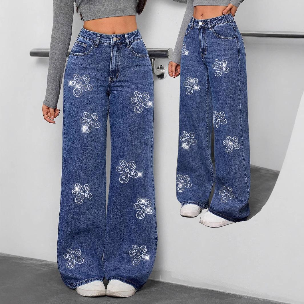 

New Women‘s Casual Pants, Elastic High Waist Drawstring Loose Fit Trousers for Autumn Winter, Comfortable Long Pants for Daily Wear XS синий