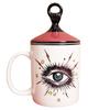 Mysterious Eyes Design Ceramic Mug  Tazas De Ceramica Creativas Milk Mug with Double-sided Pattern Design with Lid