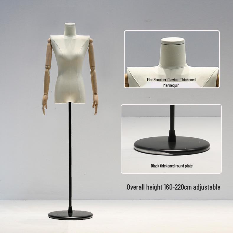 Korean Style Women's Clothing Display Mannequin with Flat Chest and Square Shoulders