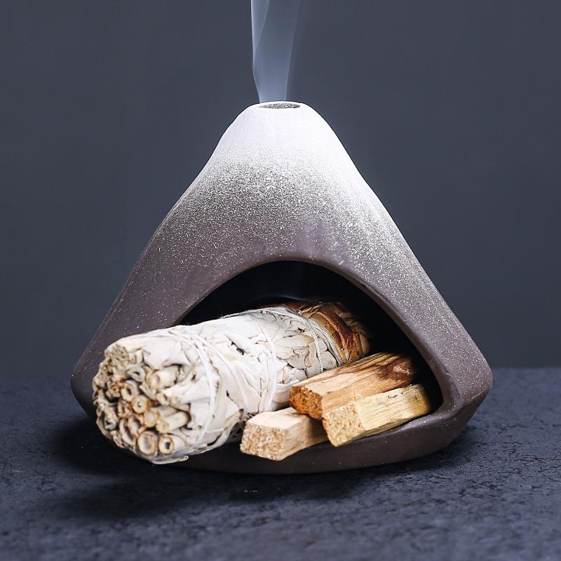 1pc Palo Santo Holder Ceramic Burner Tray Sage Incense Stick Stand Creative Desktop Decorations for Home Decor (Without Incense)