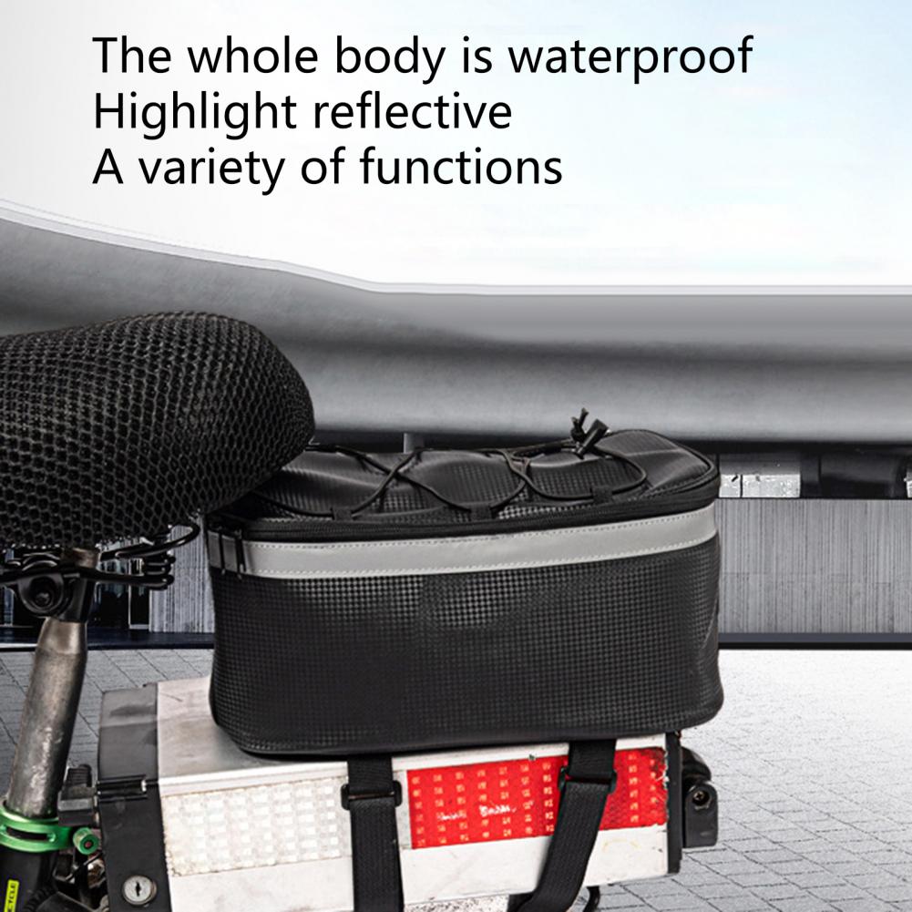 Electric Bicycle Rear Seat Bag Waterproof Large Capacity Reflective Design Mountain Bike Pannier Bag Mtb Accessories
