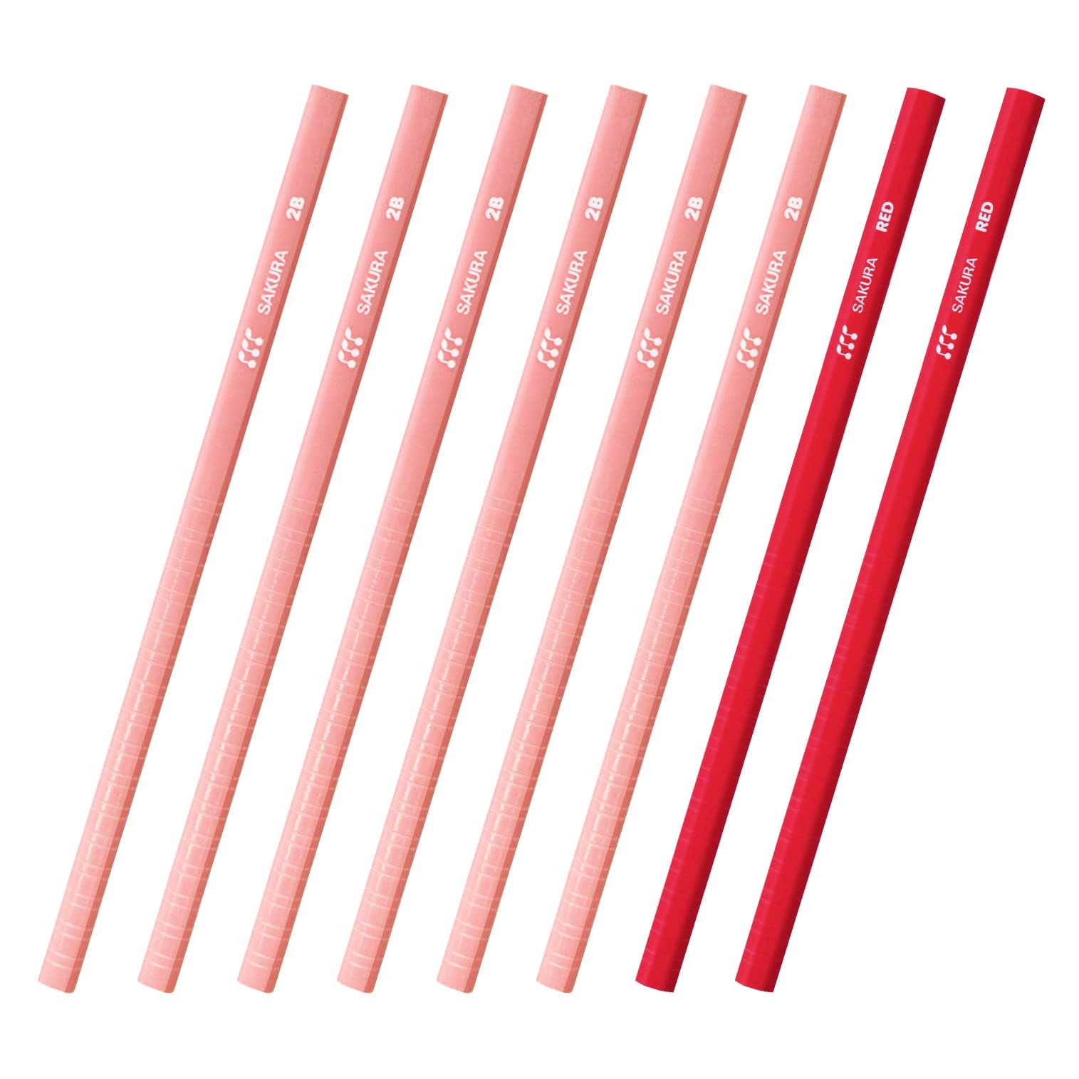 

Sakura Crepas Drawing Pencil 2B Triangular Shaft Pink Red Pencil G Pencil 2B Red + #20
