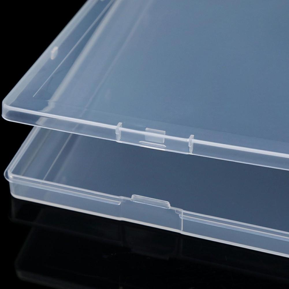 Plastic Square Storage Box With Transparent Cover For Cards, Stickers And Small Items Home Storage Supplies