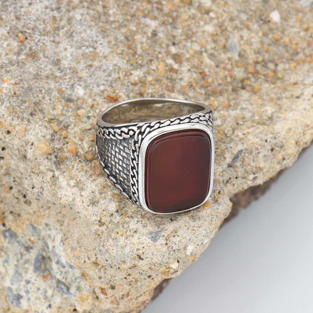 Herren Hochwertige 316L Edelstahl Vielfalt Onyx Ringe Modetrend Schmuck