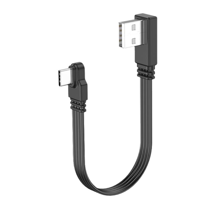 10CM-100CM Flat Flexible straight&Up & Down & Left & Right Angled 90 Degree Usb Male to Type C Male charging and Data Cable